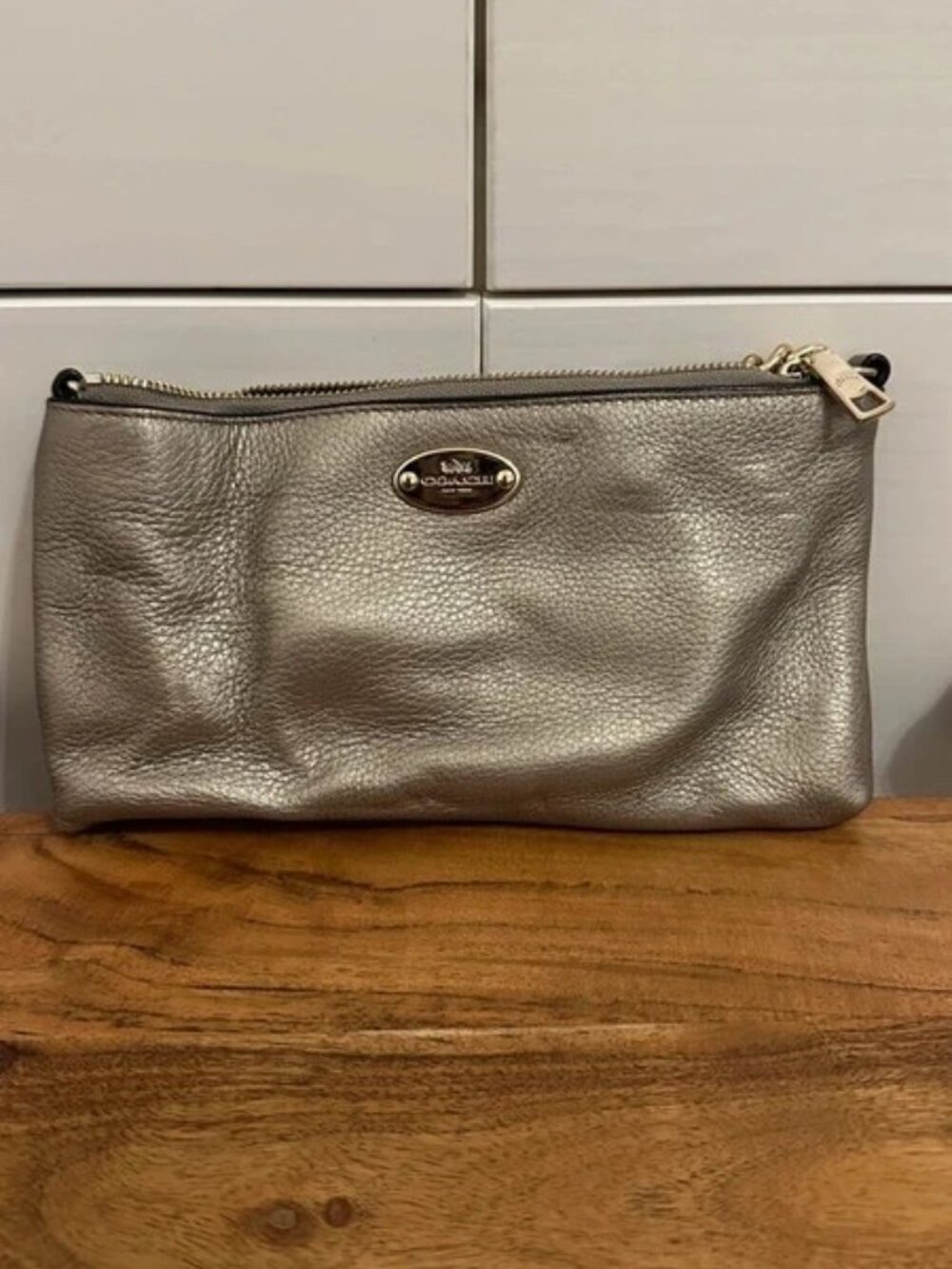 Coach Quinn Metallic Pebbled Leather Crossbody Bag F52709